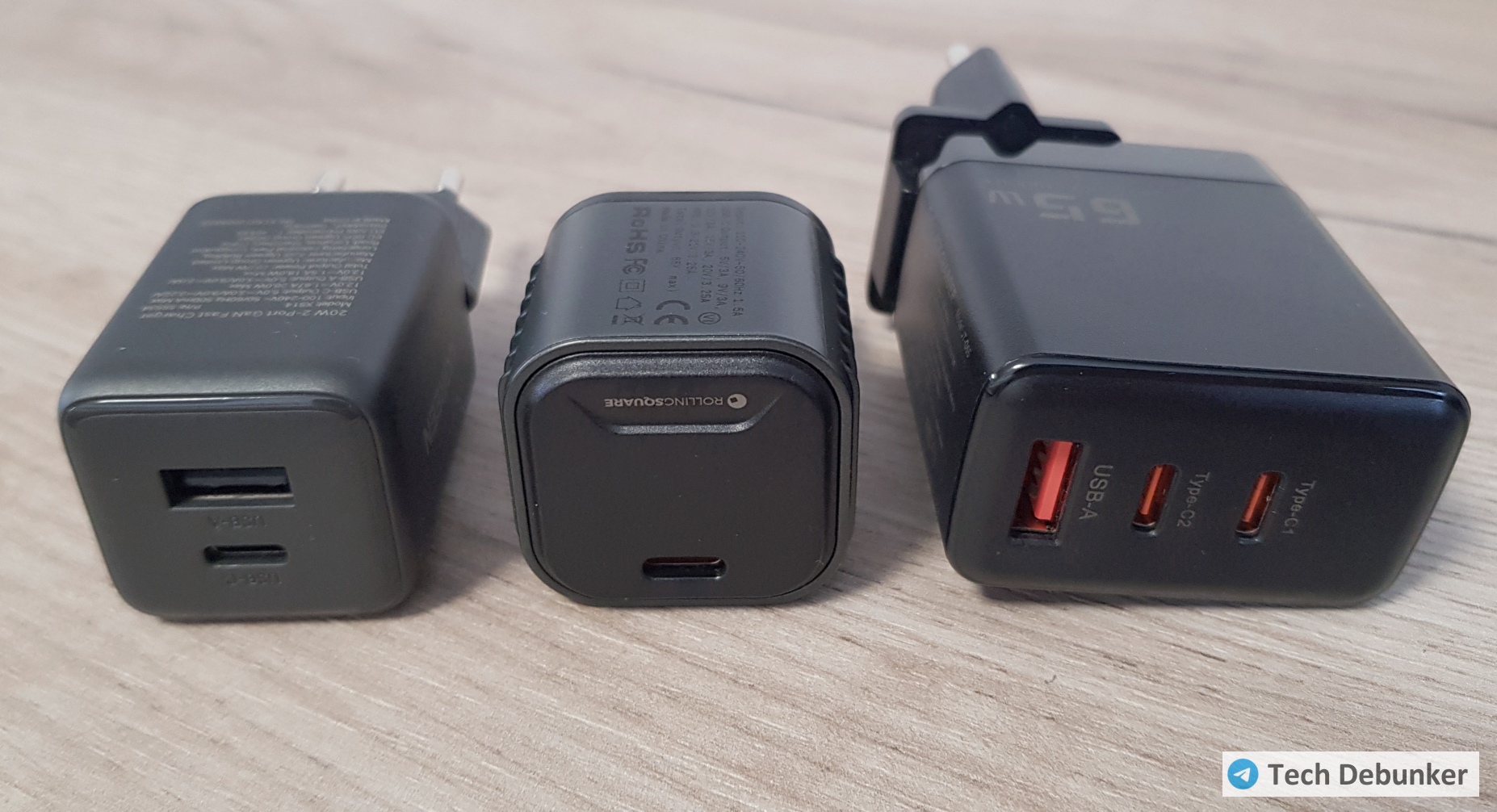 Rolling Square в сравнении с Toocki 65 Вт и Ugreen 20 Вт Rolling Square в сравнении с Toocki 65 Вт и Ugreen 20 Вт