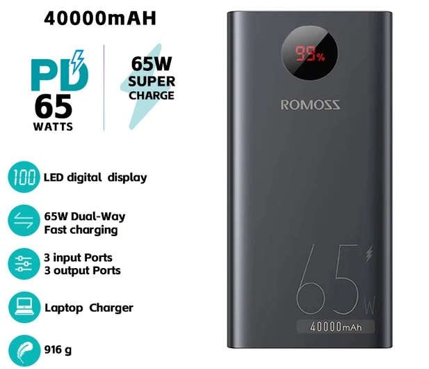 Romoss PEA40 Pro (40000 мА*ч) — пауэрбанк